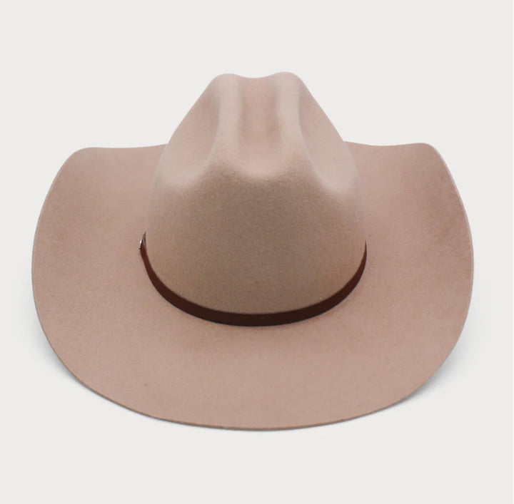 Americano Wool Felt Cowboy Fedora in Camel Brown
