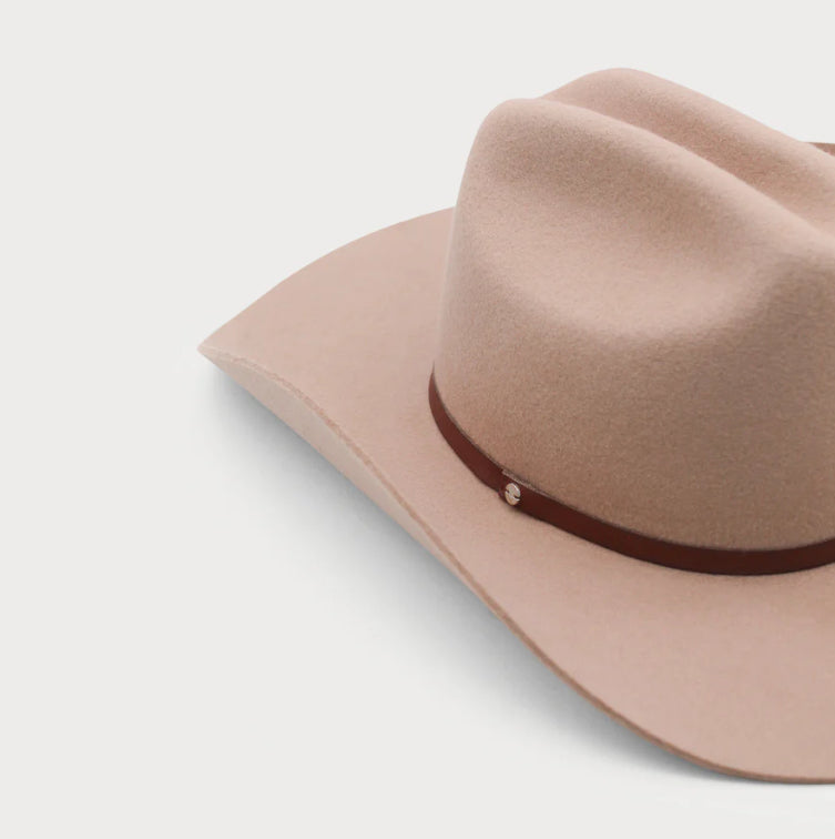 Americano Wool Felt Cowboy Fedora in Camel Brown