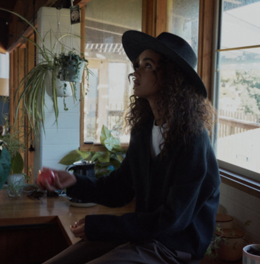 Santos Wool Felt Fedora in Charcoal Black