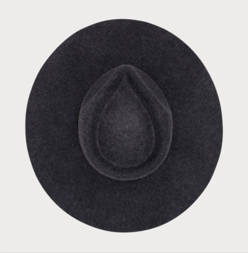 Santos Wool Felt Fedora in Charcoal Black