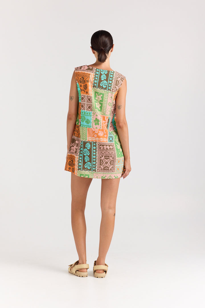 Ibisco V Button Up Dress - Sunset