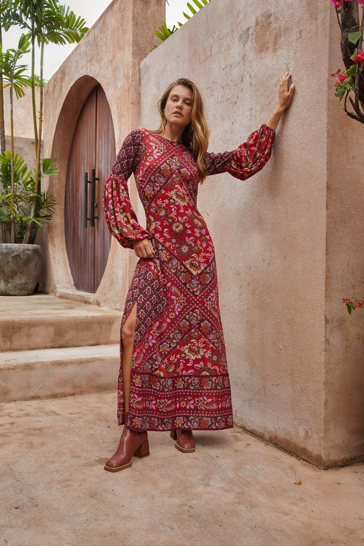 Quartz Gown in Pomegranate