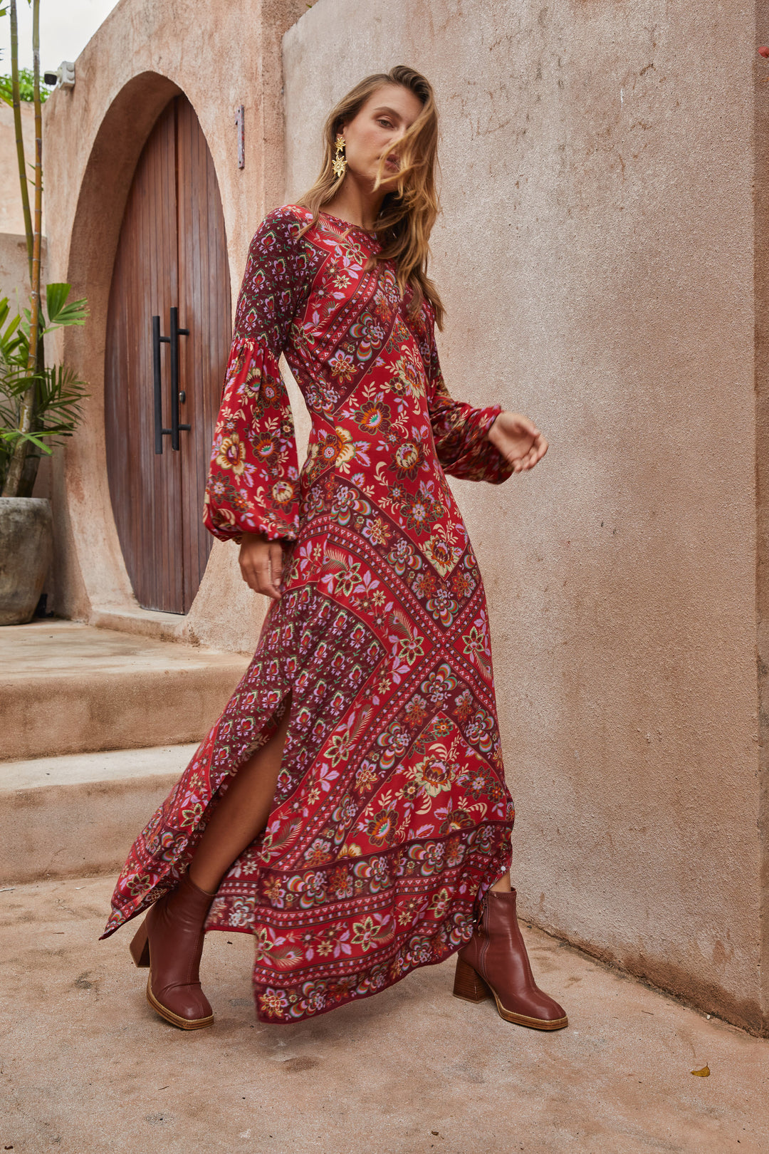 Quartz Gown in Pomegranate