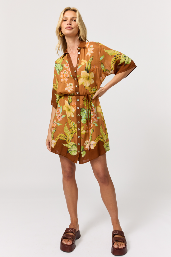 Lois Shirt Dress - Marigold