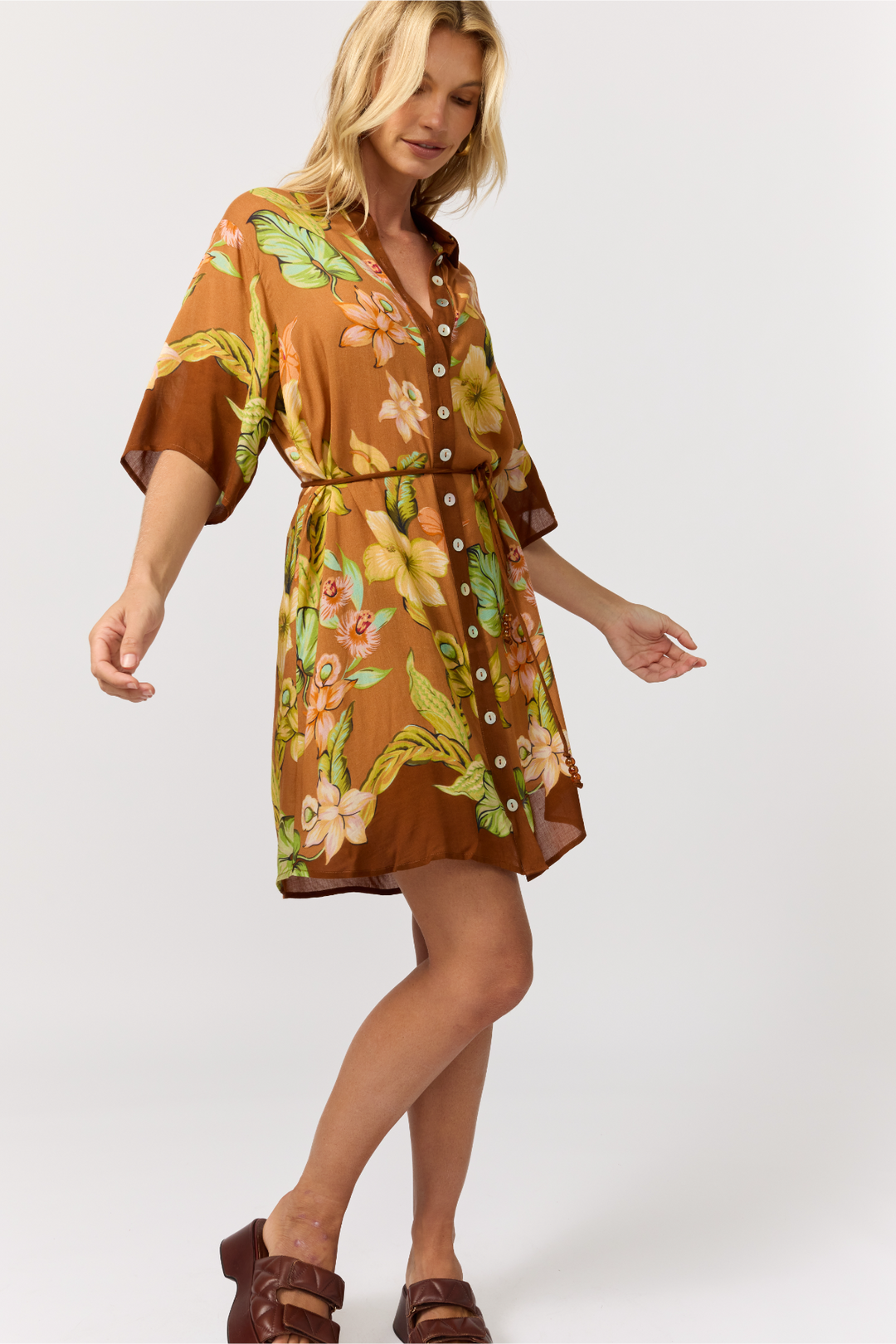 Lois Shirt Dress - Marigold