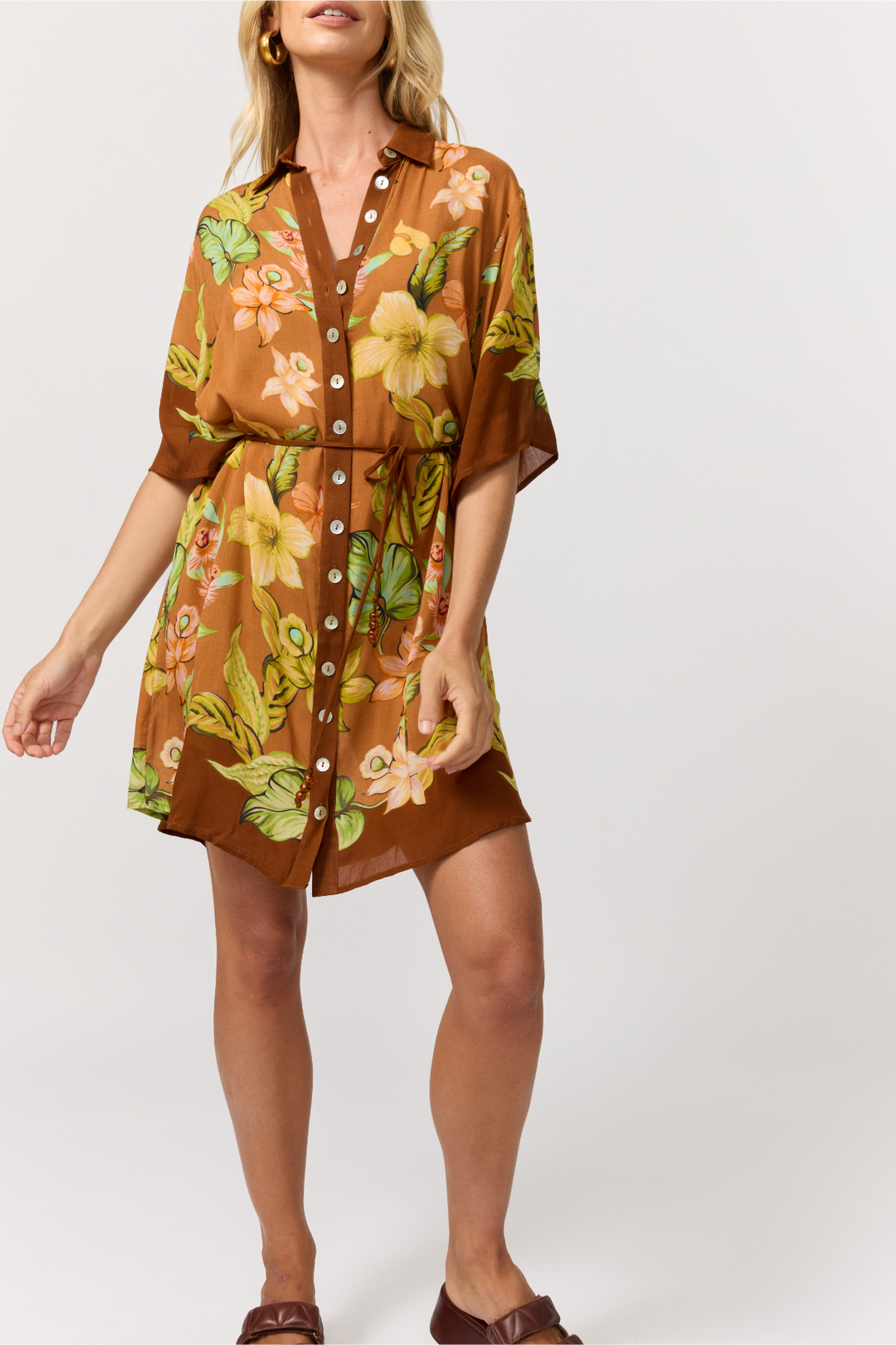 Lois Shirt Dress - Marigold