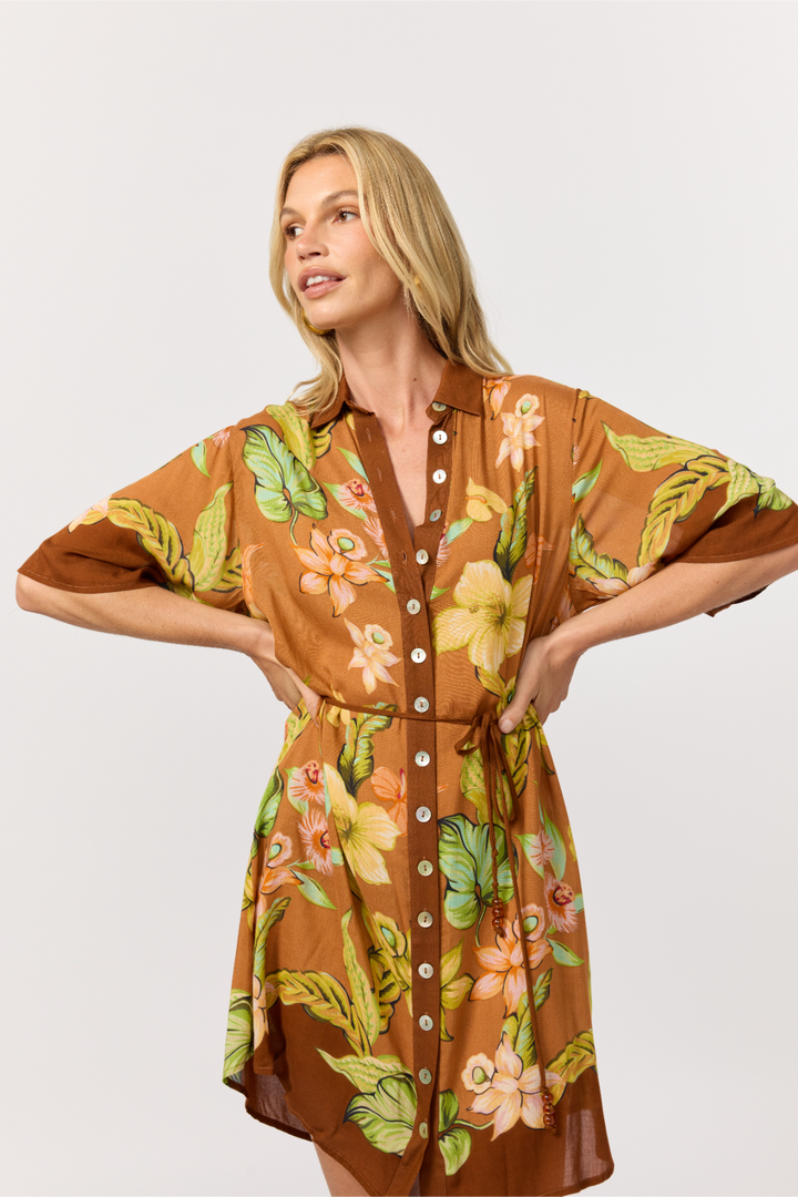 Lois Shirt Dress - Marigold