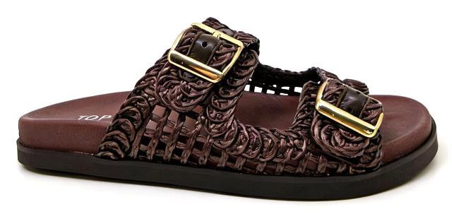 Ronnas Chocolate Synthetic Raffia Sandal