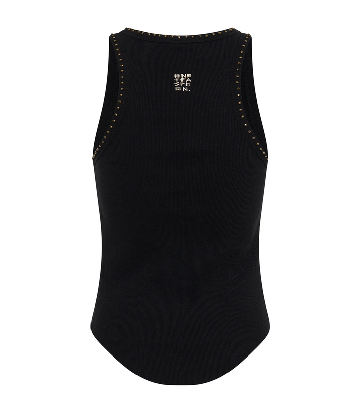 Hand Beaded Ramone Tank - Black