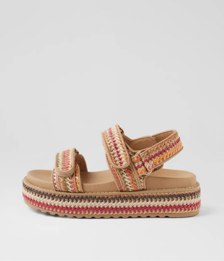 Bridgett Natural Multi Woven Leather Sandals