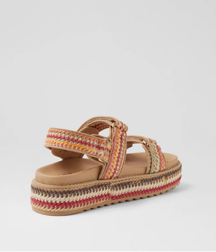 Bridgett Natural Multi Woven Leather Sandals