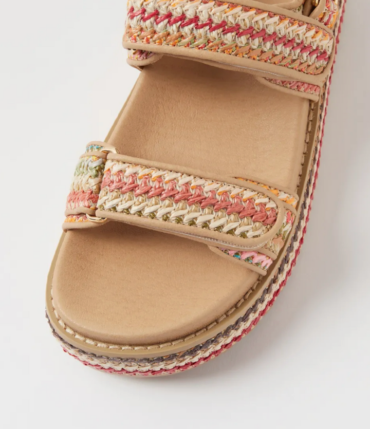 Bridgett Natural Multi Woven Leather Sandals