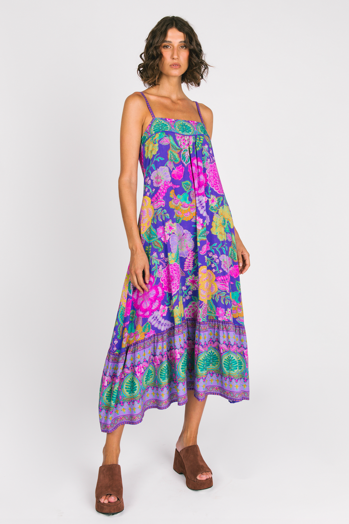 Honey Strappy Midi Dress - Hibiscus