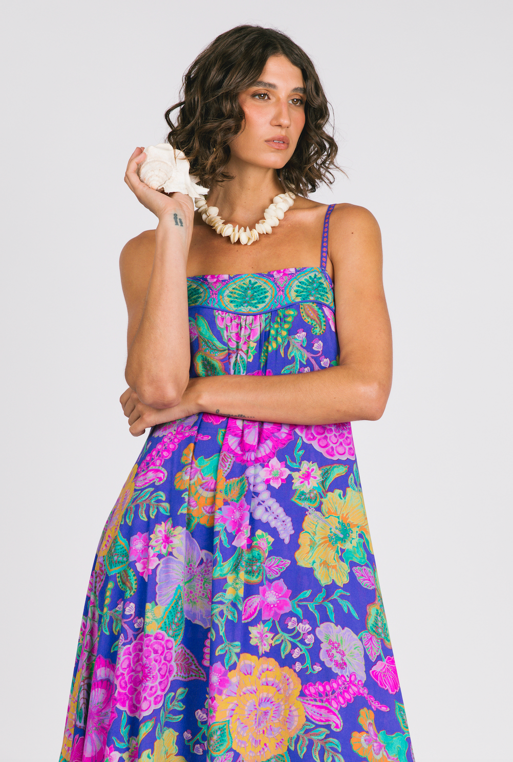 Honey Strappy Midi Dress - Hibiscus