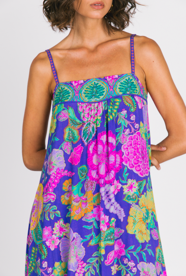 Honey Strappy Midi Dress - Hibiscus