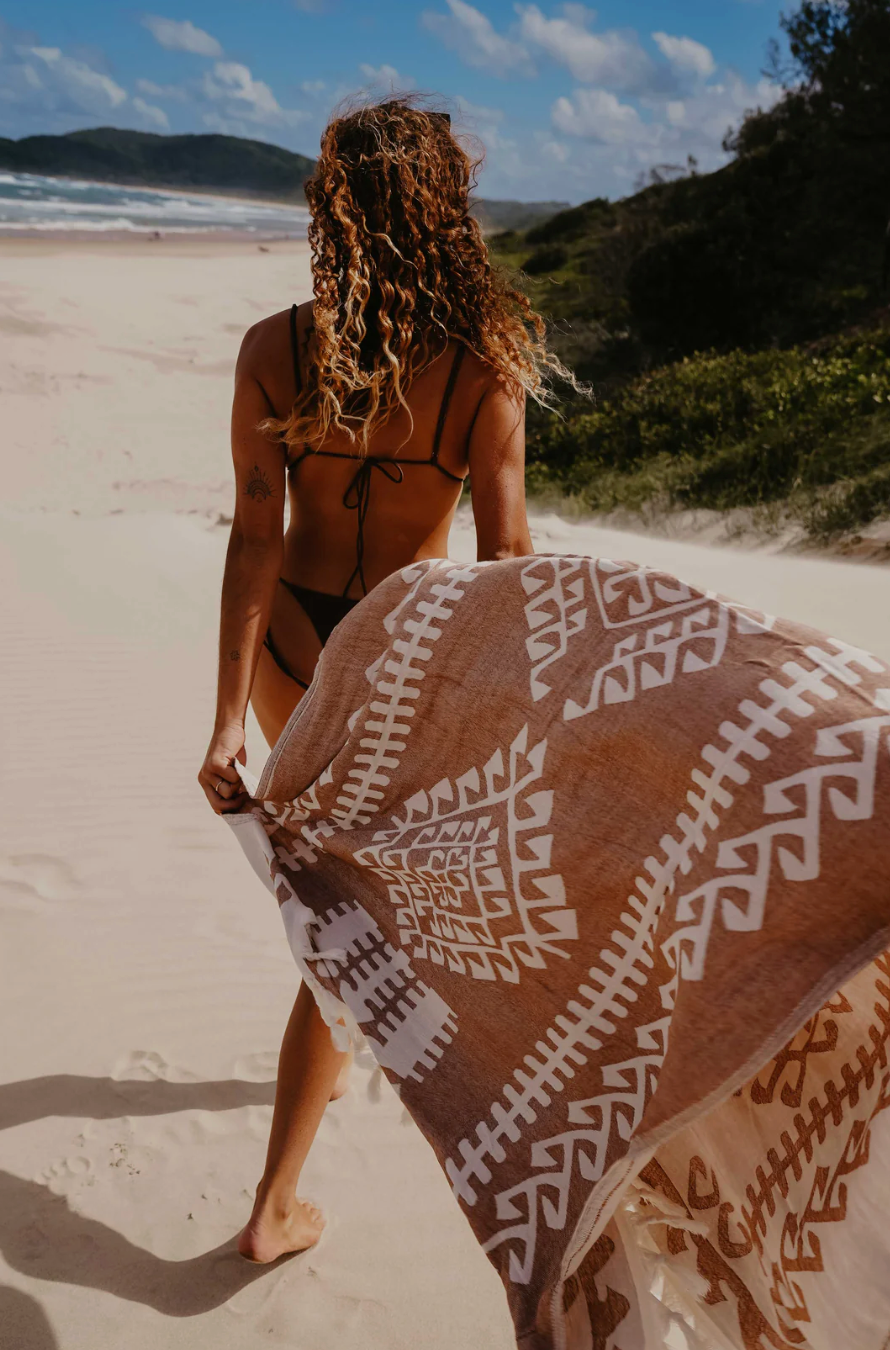 Brown Aztec Turkish Towel