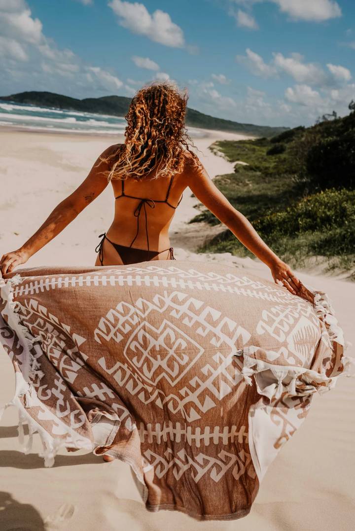Brown Aztec Turkish Towel