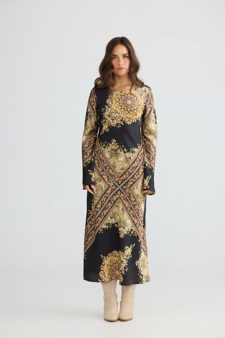 Stardust Maxi Dress Black Paisley