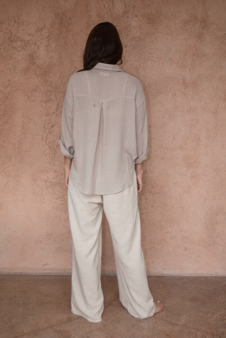 Carmen Cotton Striped Shirt - Cinnamon