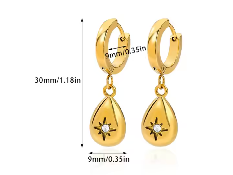 Teardrop Zircon Earrings