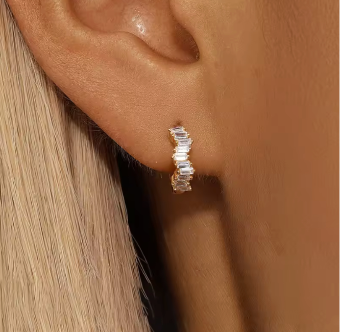 Zigzag Zircon Earrings