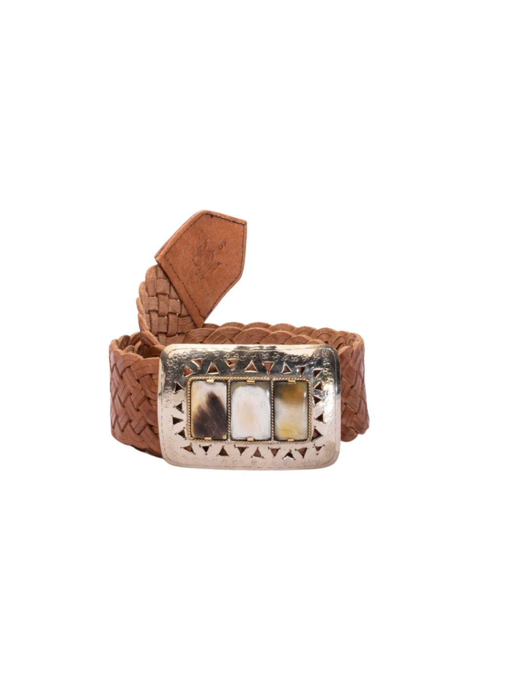 Wide Belt Rectangle Baroque Bone Buckle