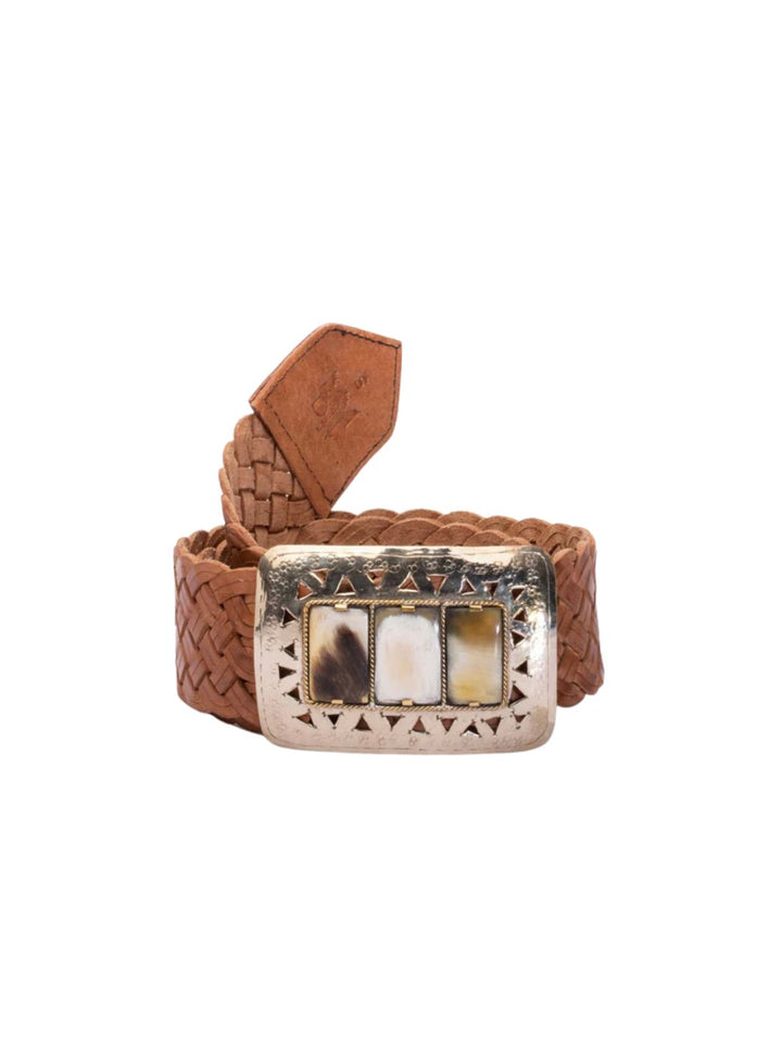 Wide Belt Rectangle Baroque Bone Buckle