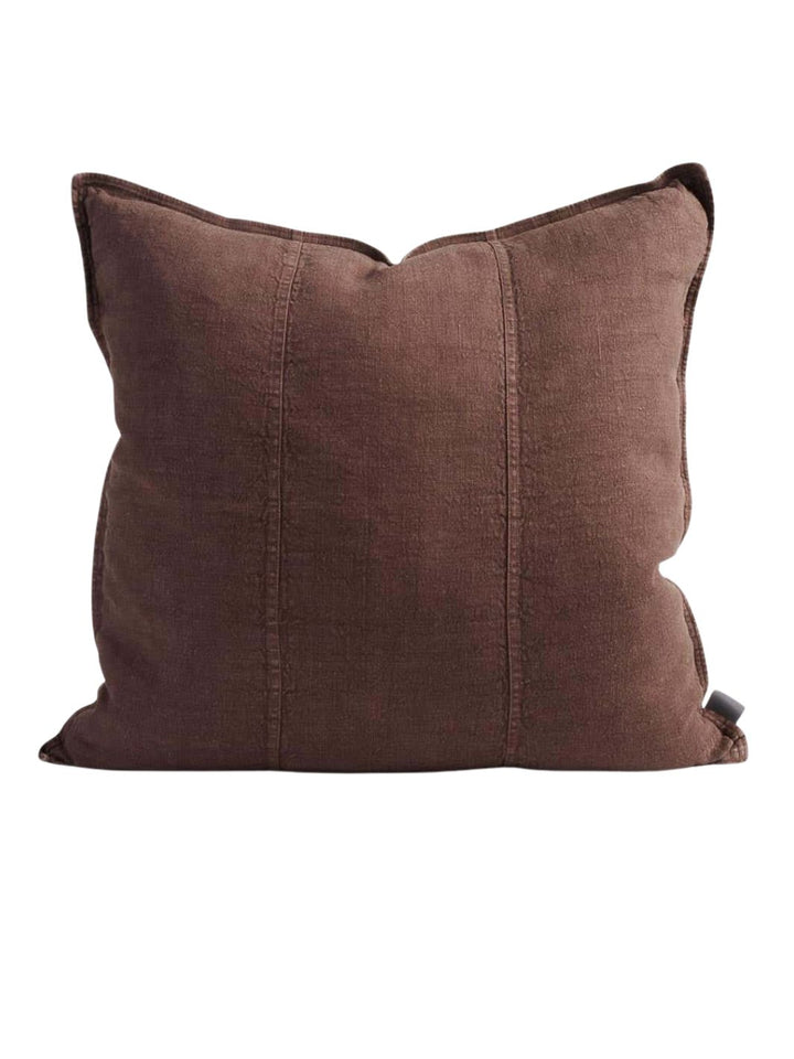 Luca Linen Cushion - Chocolate