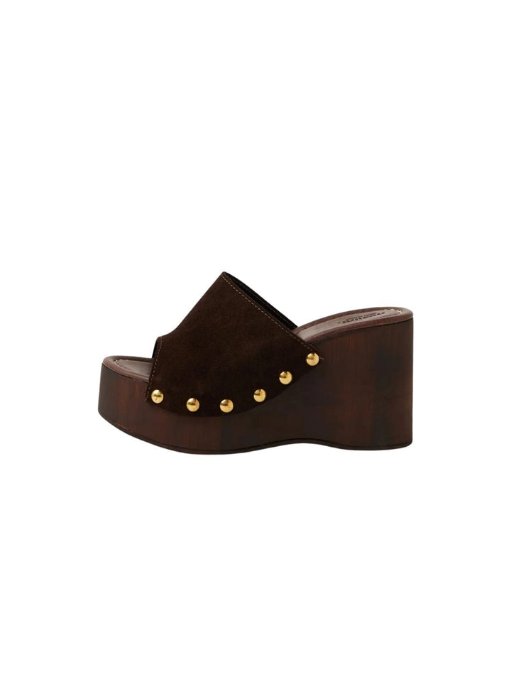 Jaida Dark Brown Suede Sandals