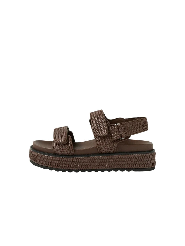 Bridgett Choc Woven Leather Sandals