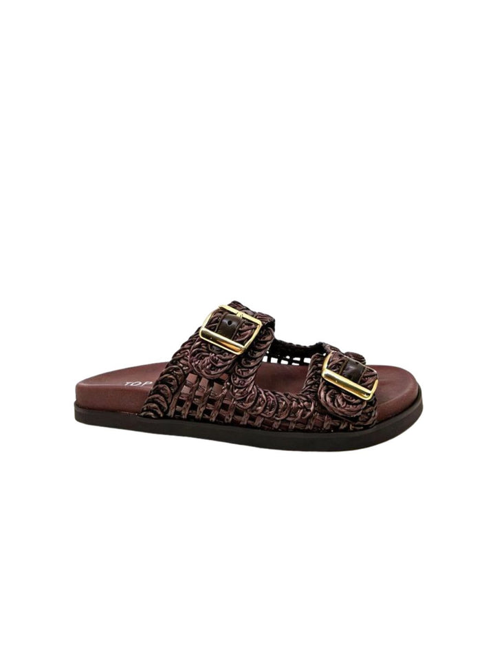 Ronnas Chocolate Synthetic Raffia Sandal