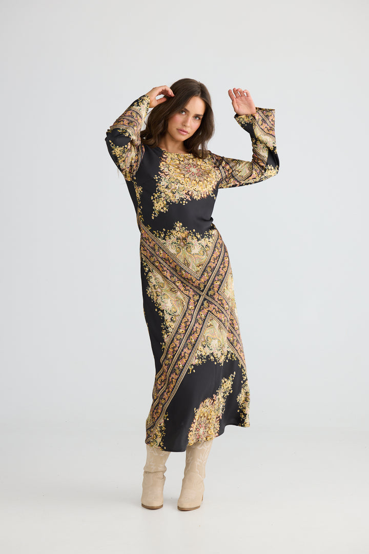 Stardust Maxi Dress Black Paisley