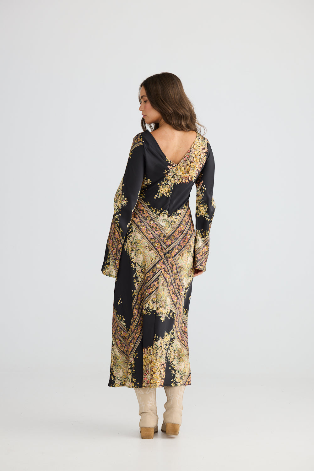 Stardust Maxi Dress Black Paisley