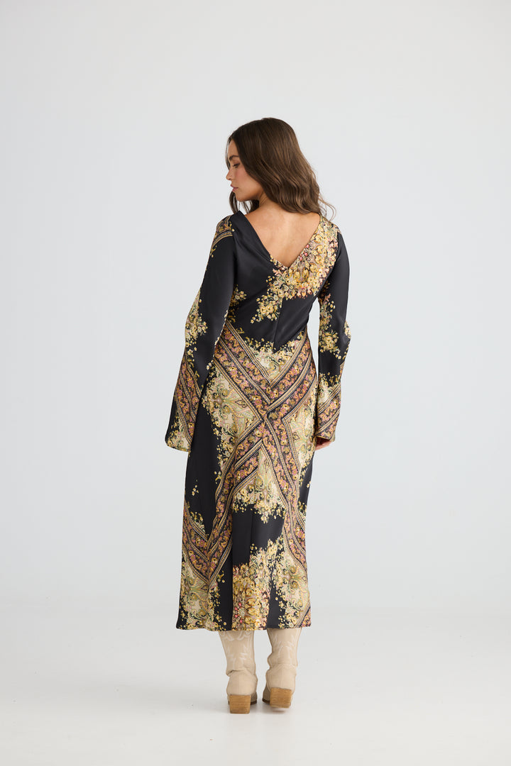 Stardust Maxi Dress Black Paisley