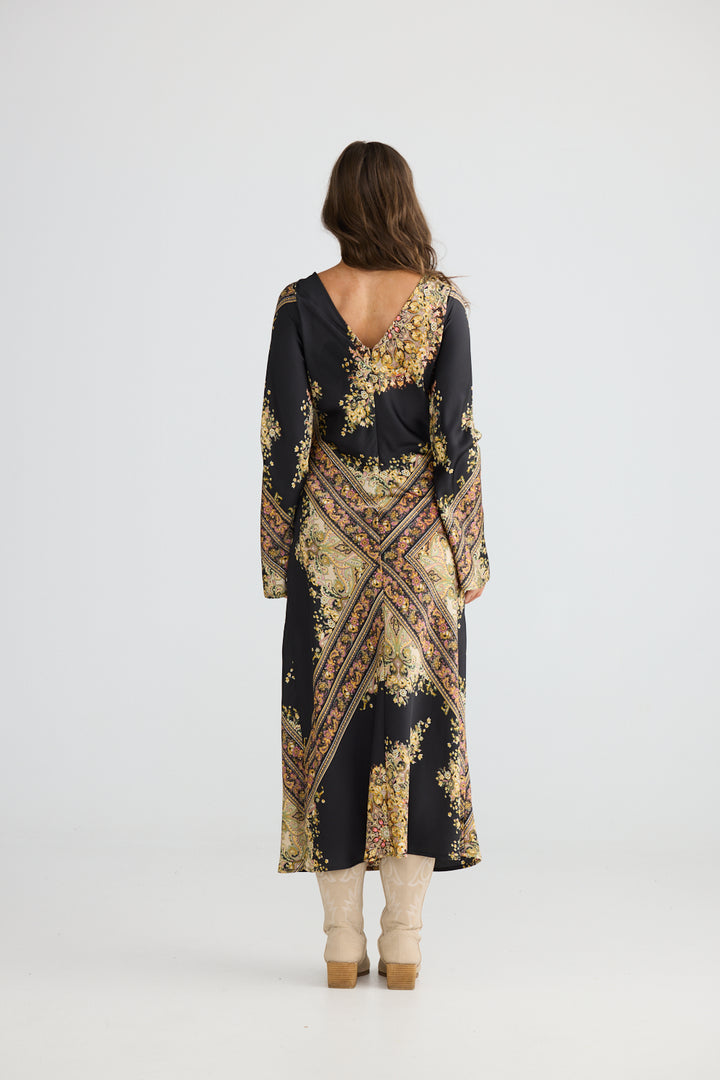 Stardust Maxi Dress Black Paisley