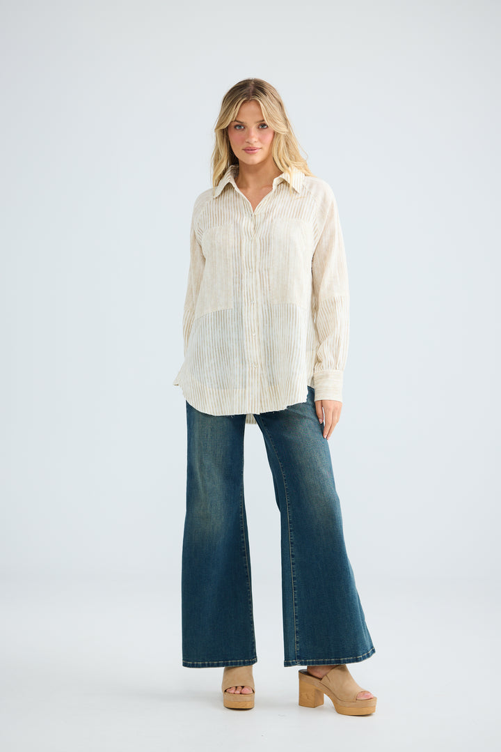 Bodhi Shirt - Natural Stripe