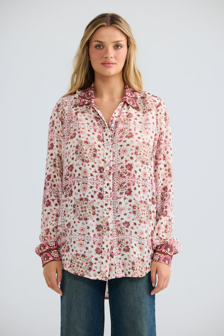 Flower Child Shirt - Chai Floral
