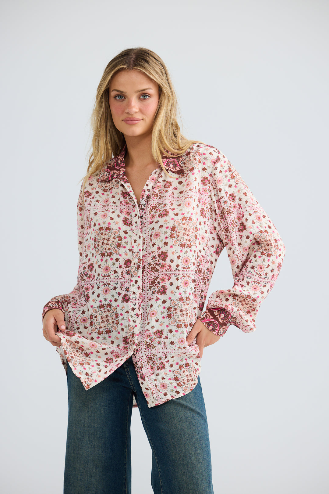 Flower Child Shirt - Chai Floral
