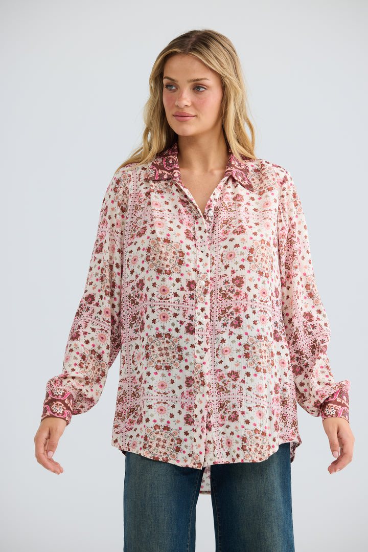 Flower Child Shirt - Chai Floral
