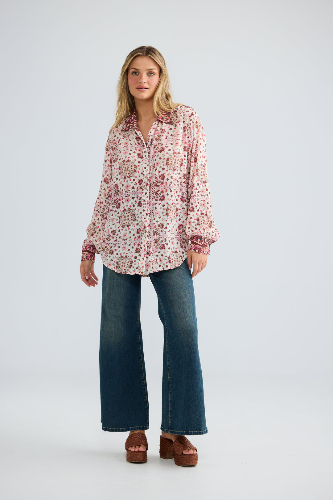 Flower Child Shirt - Chai Floral