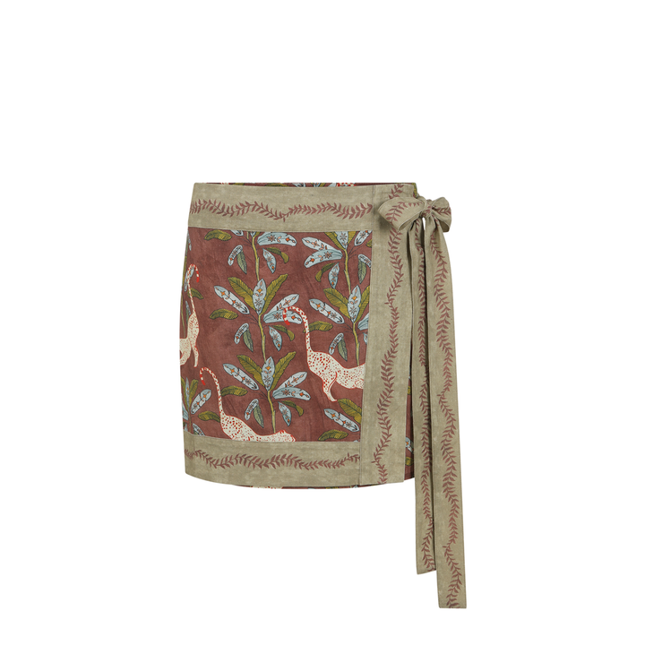Eye of the Jungle Wrap Skirt - Hazel Brown