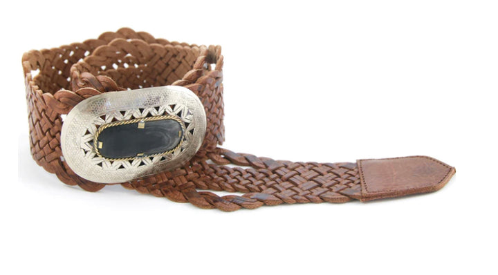 Wide Belt Oval Baroque Bone Buckle