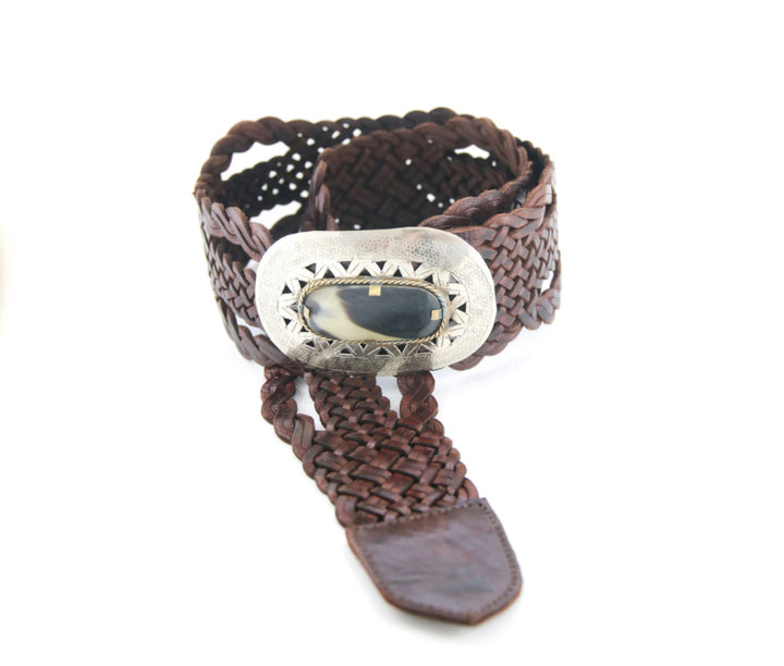 Wide Belt Oval Baroque Bone Buckle