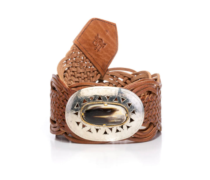 Wide Belt Oval Baroque Bone Buckle