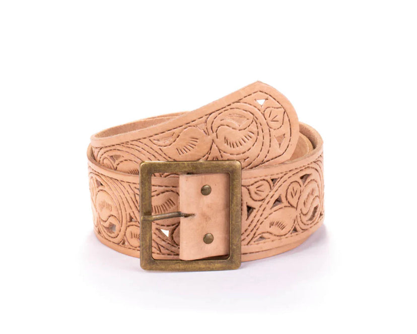 Sharif Hand Tooled Belt Wide