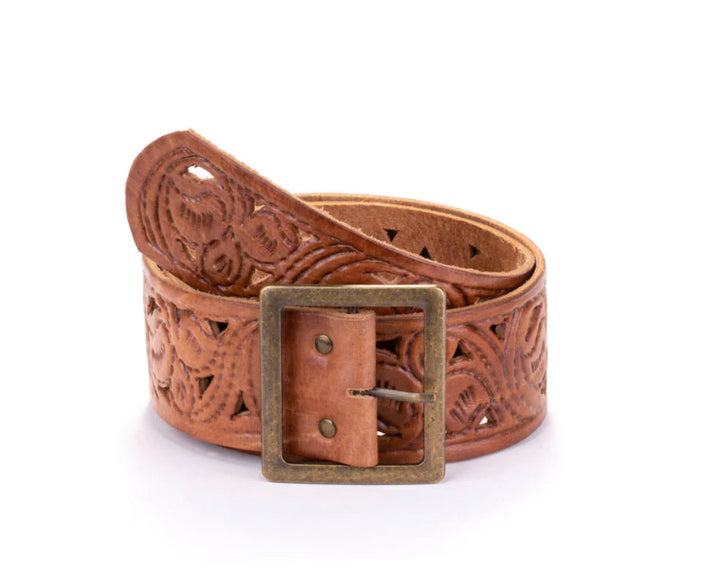 Sharif Hand Tooled Belt Wide