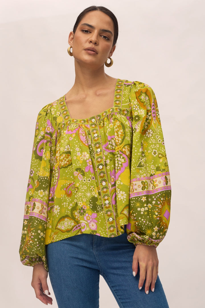 Rhiannon Blouse - Chartreuse
