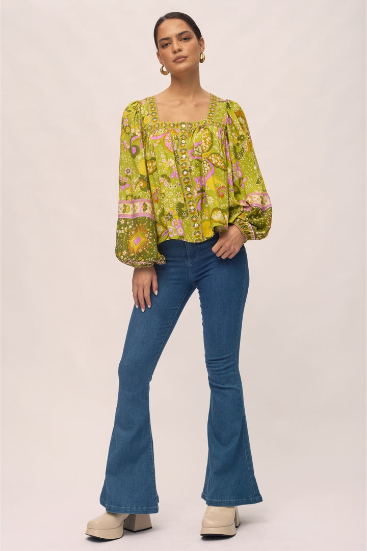 Rhiannon Blouse - Chartreuse