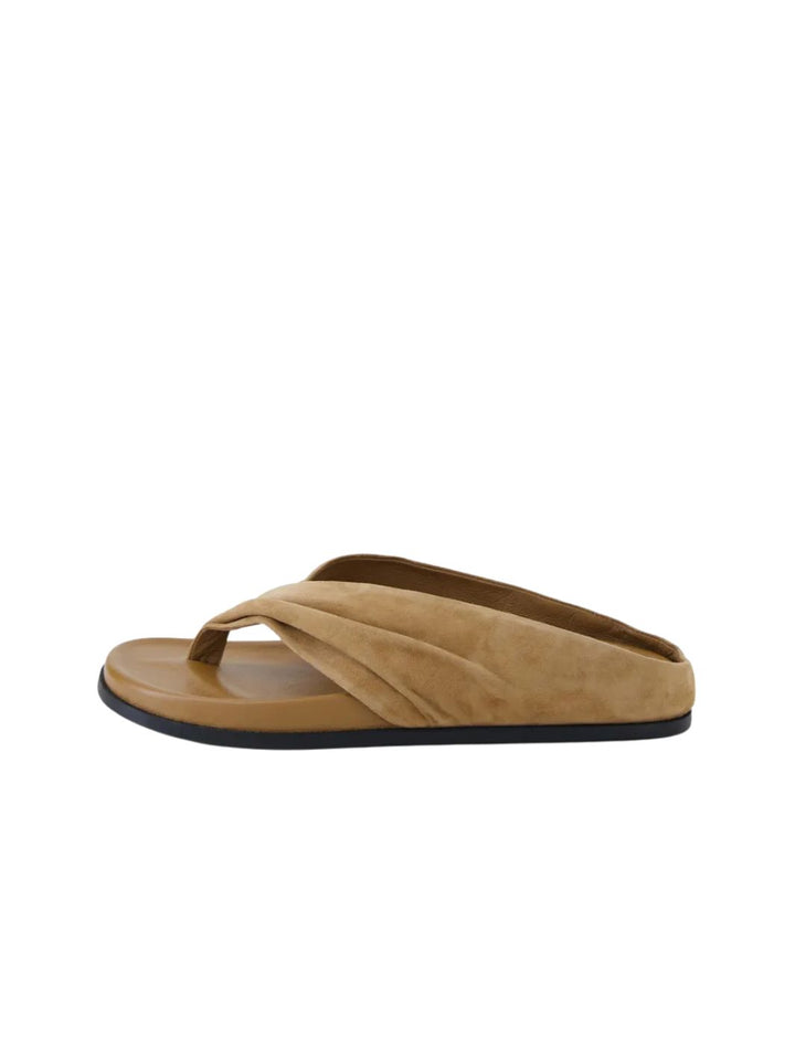 Hedley Coffee Suede Thongs
