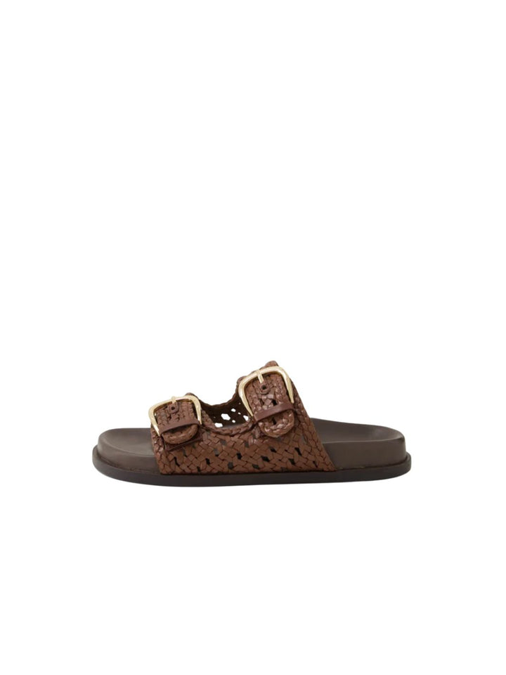 Britmi Choc Leather Slides